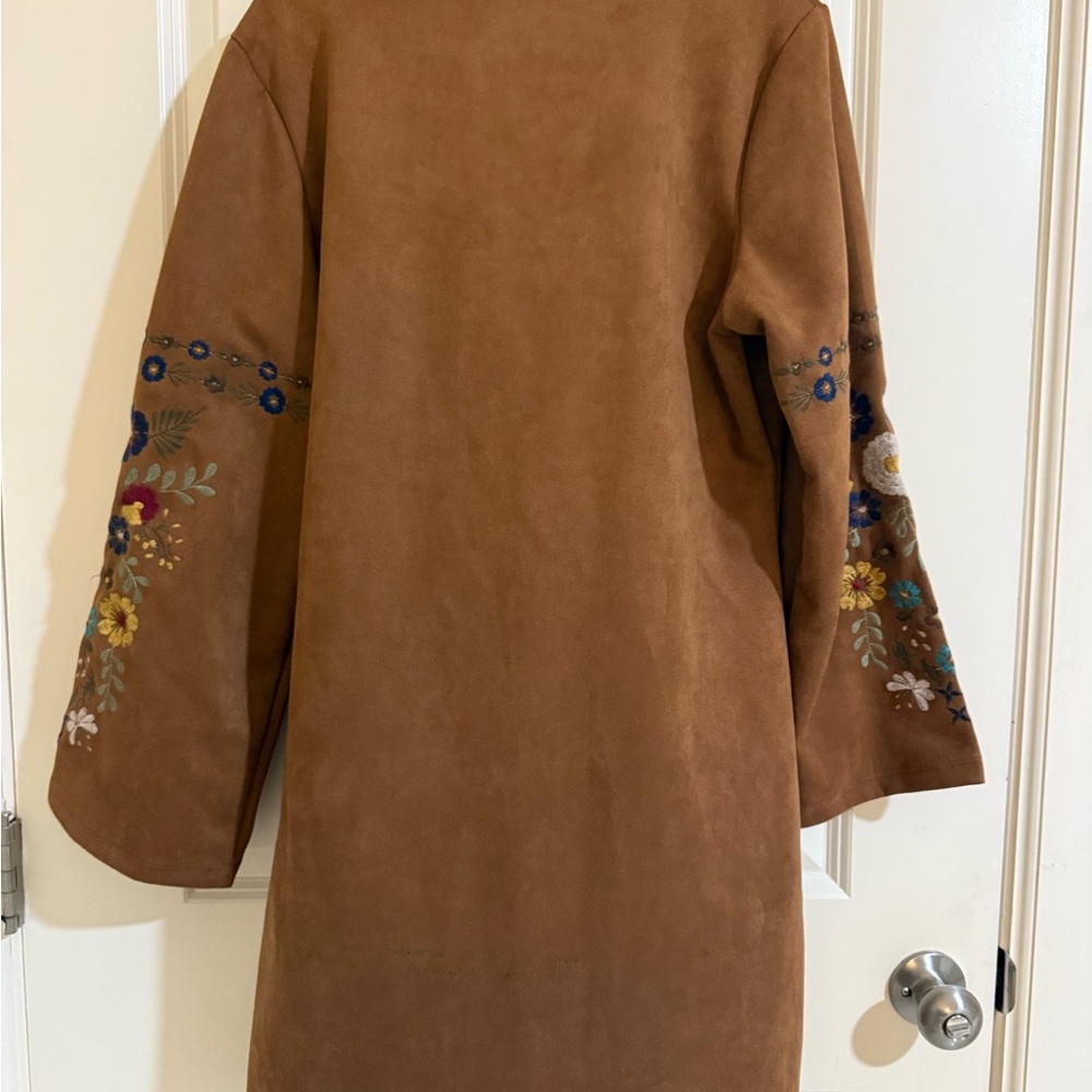 Embroidered Brown Dress - Picture 2 of 3